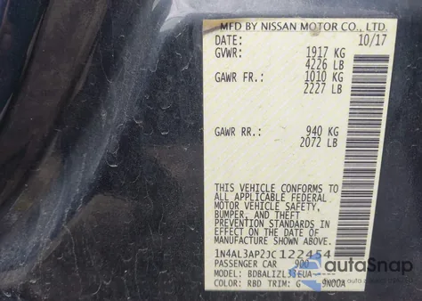 2018 Nissan Altima 2.5 Sv from USA, damaged, VIN 1N4AL3AP2JC122454